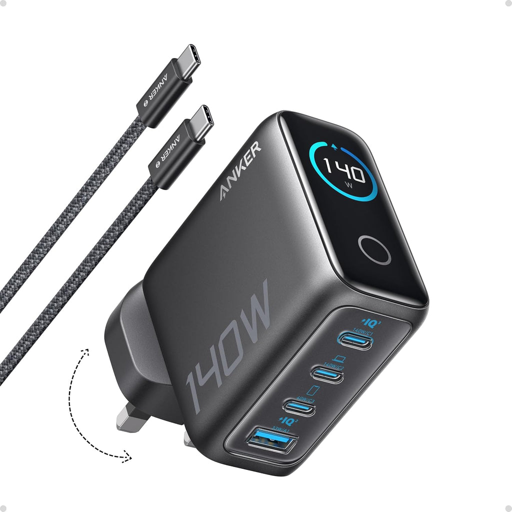 Anker 140W GaN USB C Foldable Plug, Fast Charger for iPhone 18 Pro Max