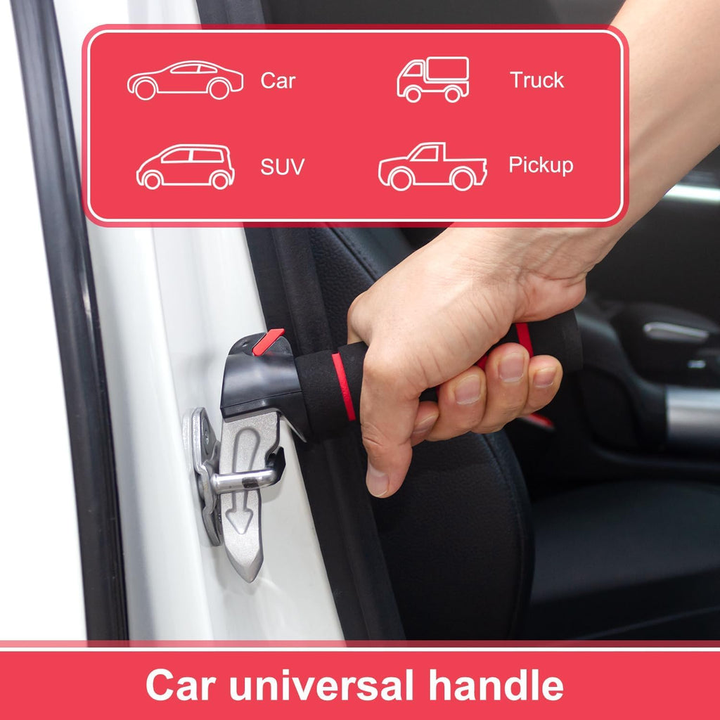3 in 1 Car Door Handle for Disabled Elderly,Car Handle Mobility Aid,Car Handle Assist Support Multifunction,Latch Handle for Seniors and Handicap (1 Pack-Red)
