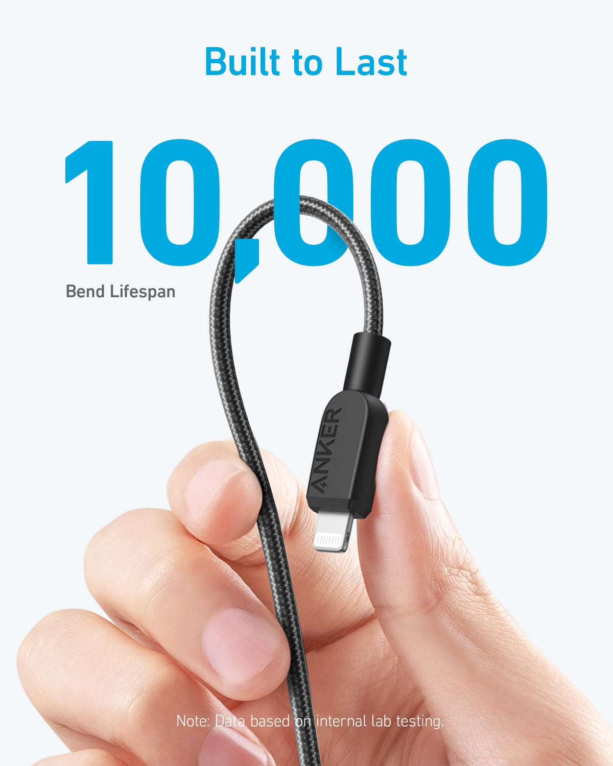 Anker 310 USB C to Lightning Cable,MFi Certified Cable(0.9m, Black)