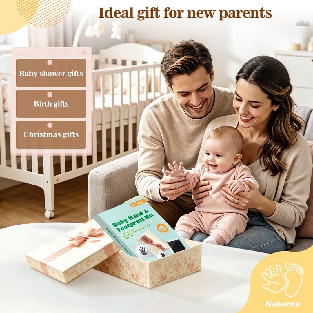 Nabance Baby Footprint Kit & Handprint Kit, Safe for Baby Hands and Feet