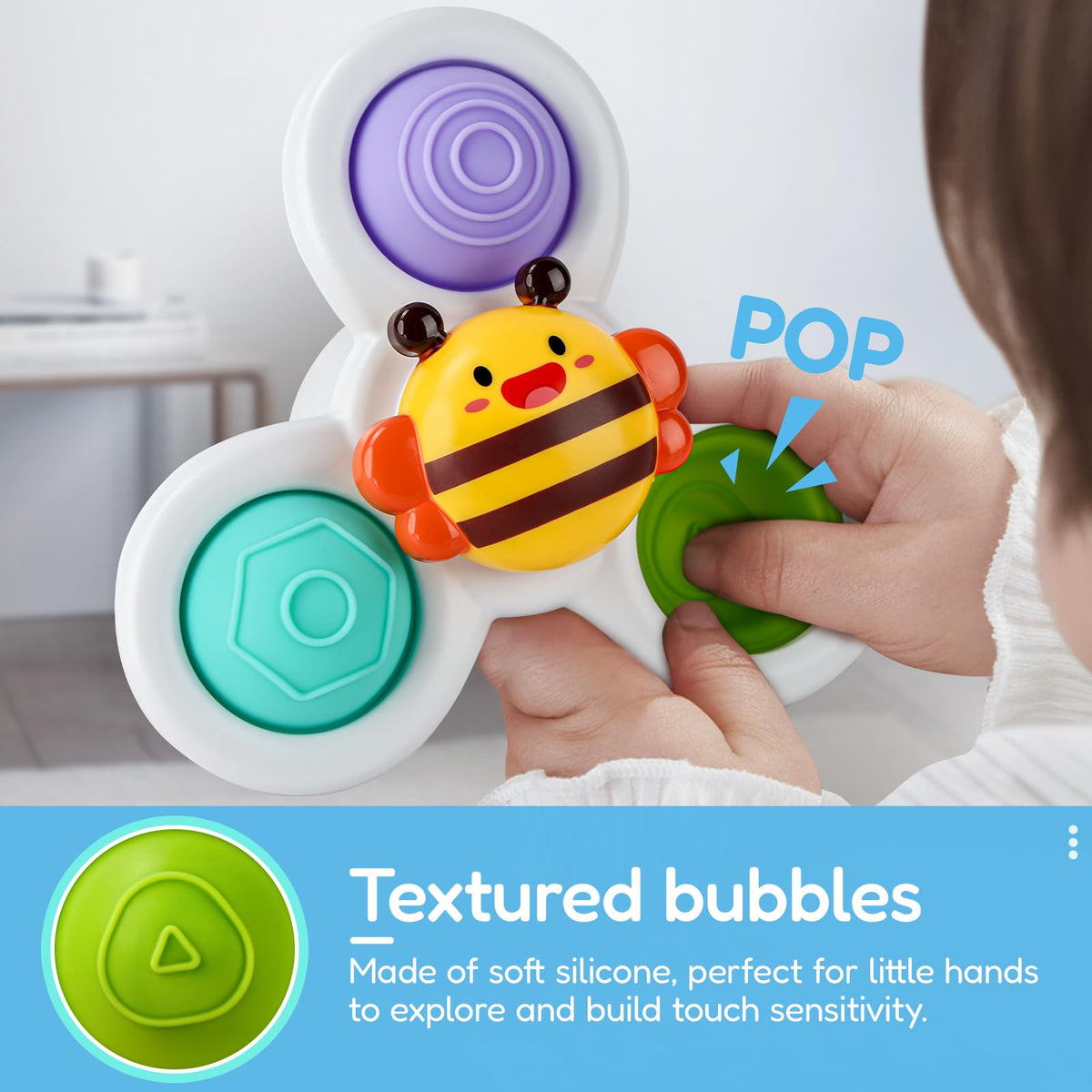 ALASOU Pop Suction Cup Spinner Airplane Travel Toys for 1 Year Old Boy Girl