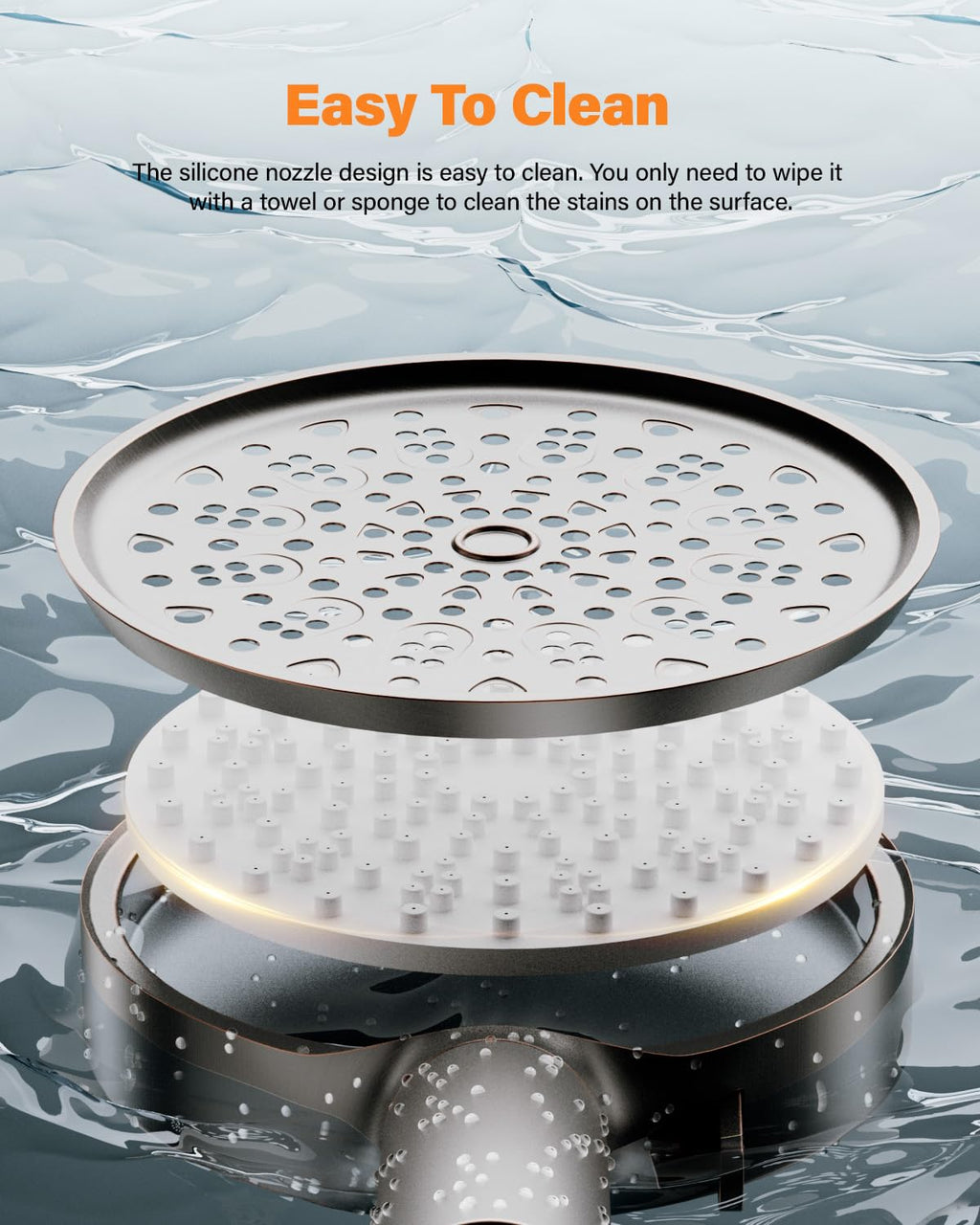 Cobbe Hard Water Filter Shower Head with 1.5m Hose and Holder