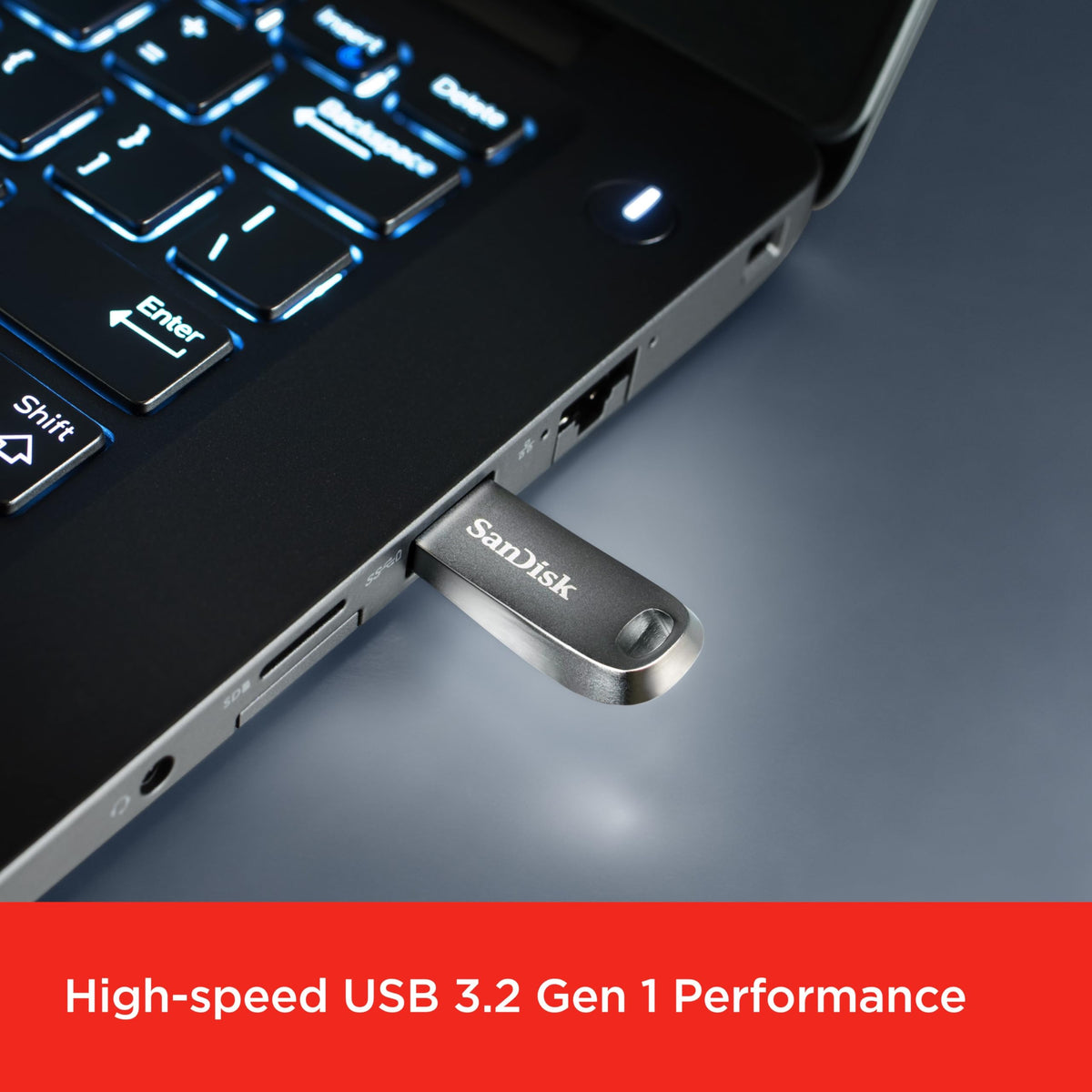 SANDISK Ultra Fit 128GB, USB-A Flash Drive, Up to 400MB/s Read Speeds