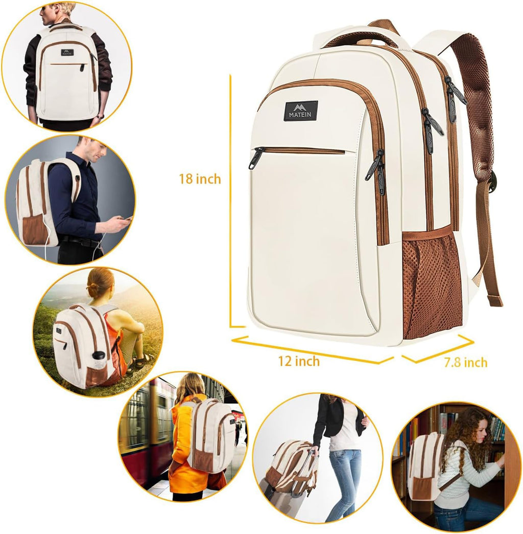 MATEIN Travel Laptop Backpack, Work Bag Lightweight Laptop Bag, Black Blue