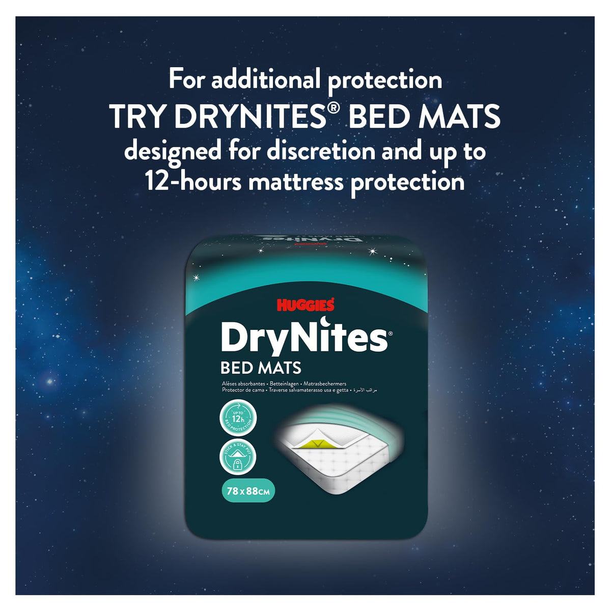 HUGGIES DryNites, Pyjama Pants, Boys 13+ Years (48-60KG), 33 x Bedwetting Pants, Up to 100% Leak Free Nights