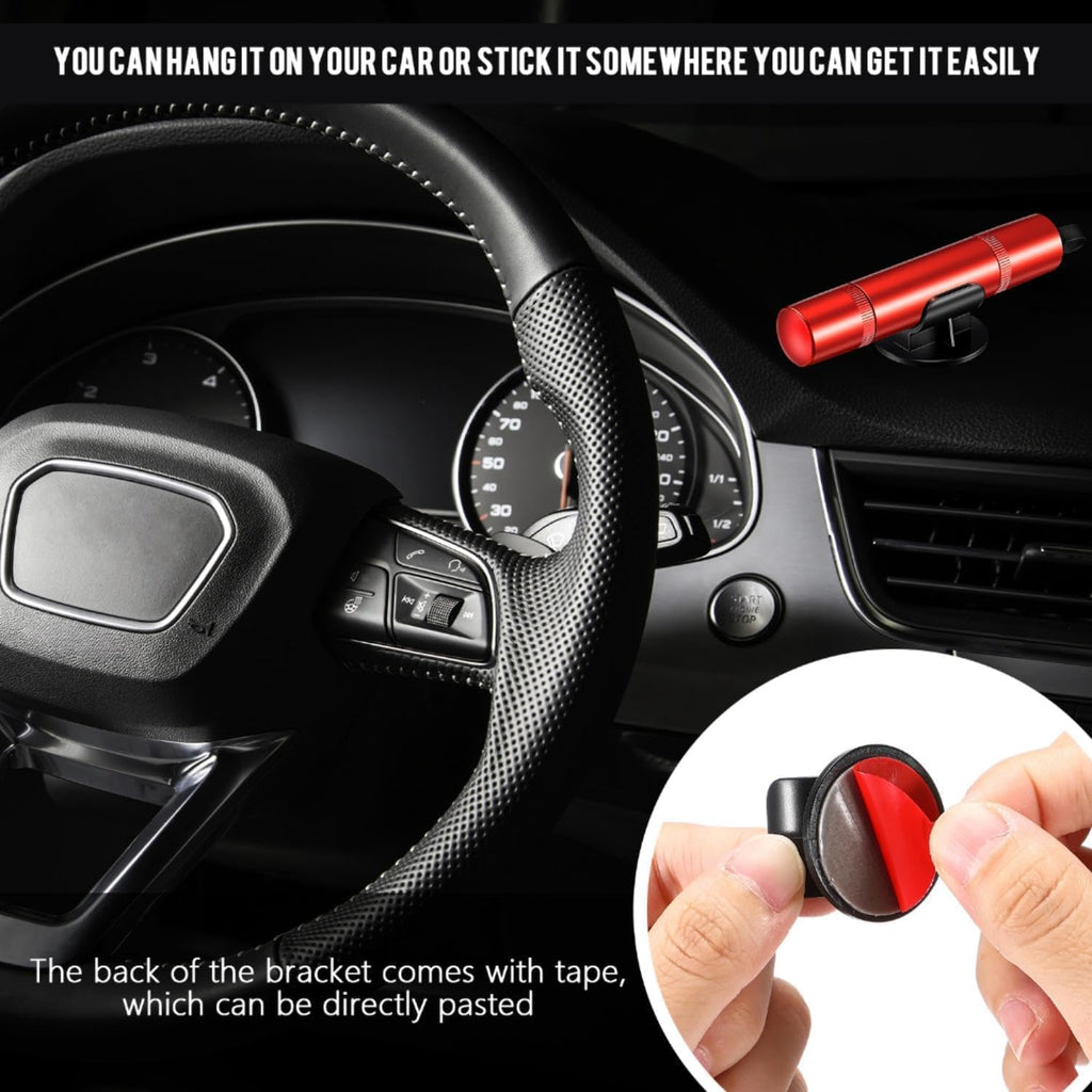 Car Safety Hammer Window Glass Breaker, 2 Pcs Emergency Car Window Breaker, Portable Window Breaker and Seat Belt Cutter with Test Glass for All Vehicles Emergency Car Tool