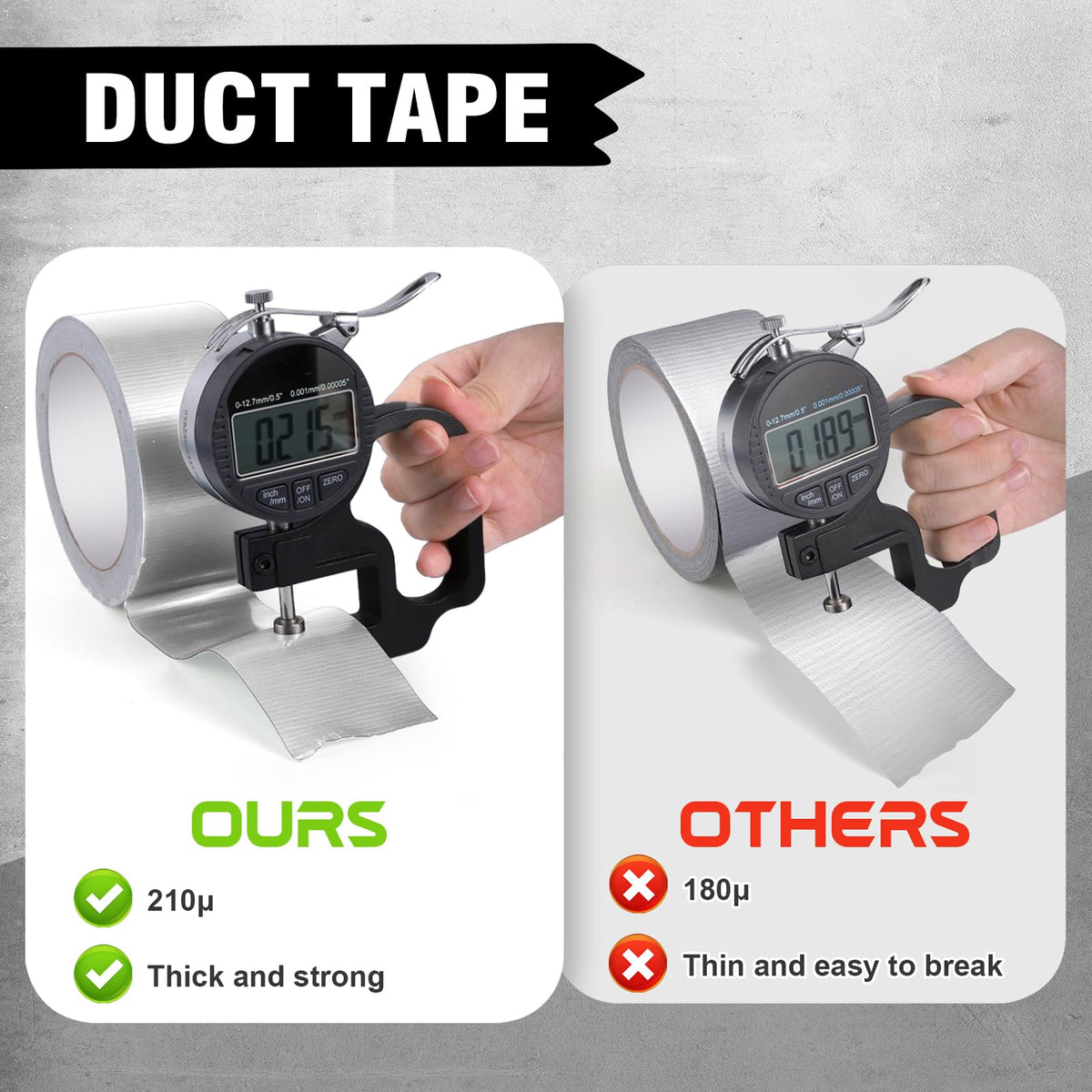 Black Duct Tape, 48mm x 54m (Pack of 3) Gaffer Tape Heavy Duty 8.5Mil