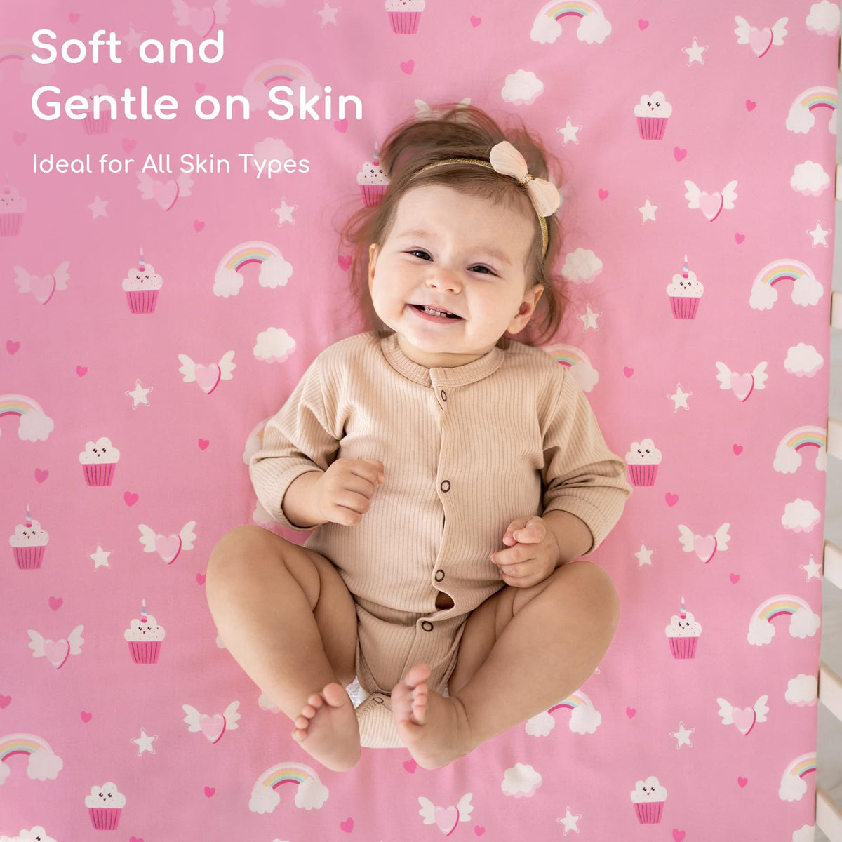 Next to Me Crib Sheets 83x50 cm Fitted 2 Pack Bedside Crib Sheets