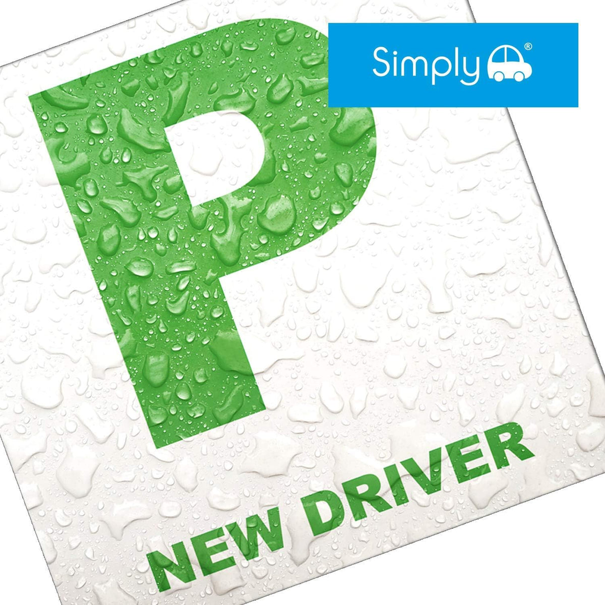 Simply TL1100 Pack of 2, Fully Magnetic Car P-Plates Twin Pack for New Drivers, Easy to Attach and Remove, Strong Magnet Backs for Vehicles