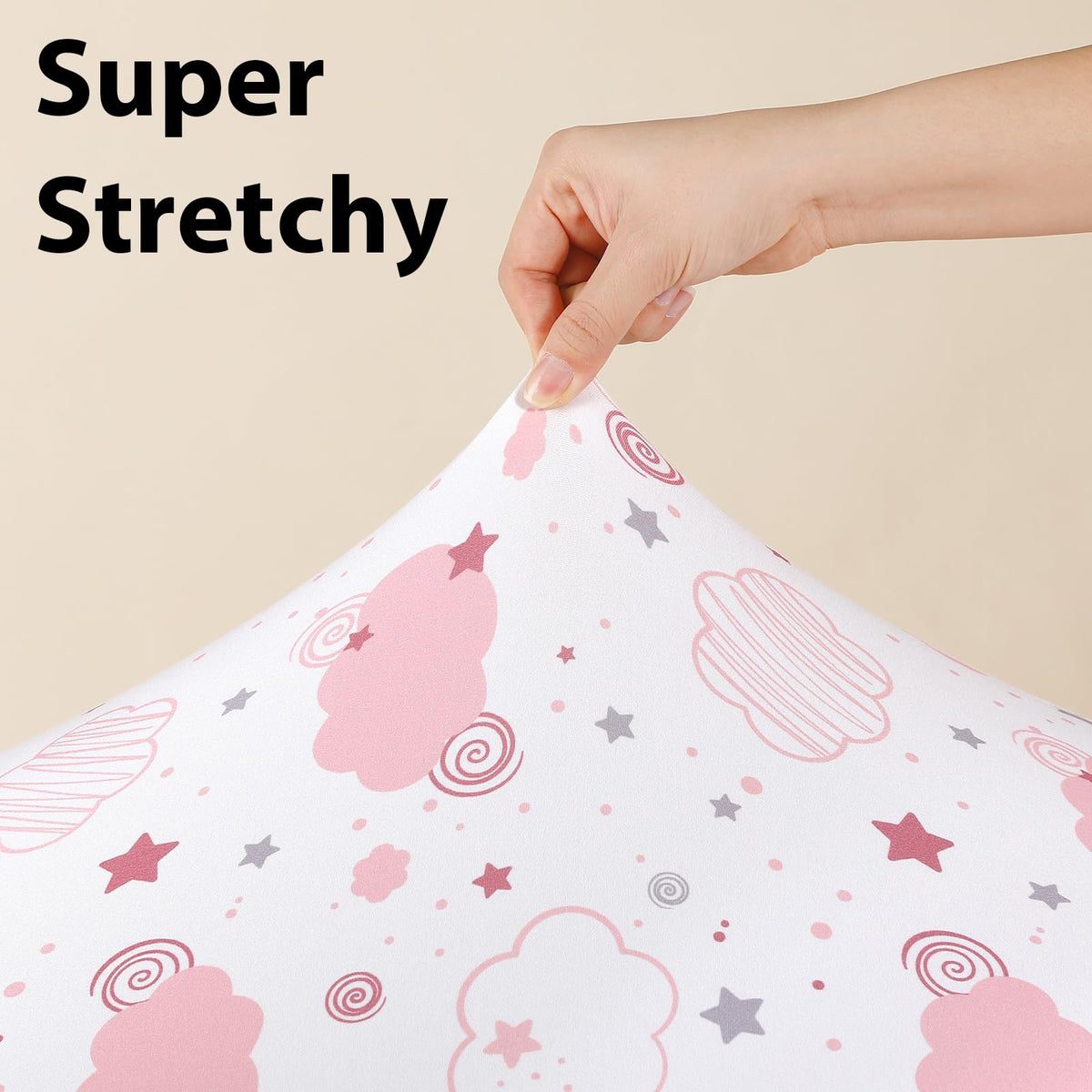 Next to Me Crib Sheets 85x51cm Fitted, 3 Pack Baby Cot Sheets, Ultral Soft & Silky Smooth Microfiber Bedside Crib Fitted Sheets Pink Rainbow