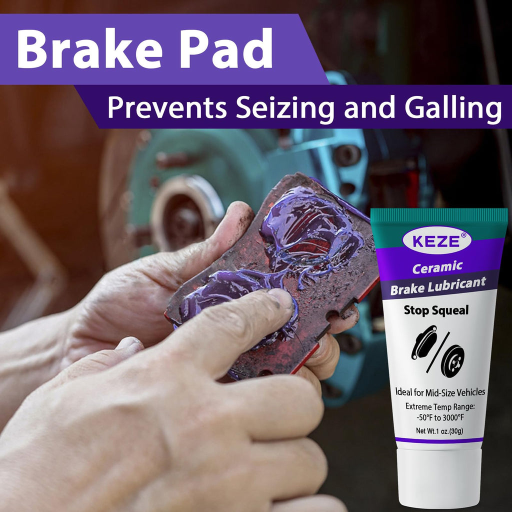 KEZE Grease Ceramic Brake Lube Automotive Heat Resistant, Rust Corrosion Protection Moisture-Proof Stop Squeal Synthetic Pin Grease for Bushing Caliper Pin Brake Pad,30g Each, 1-Pack