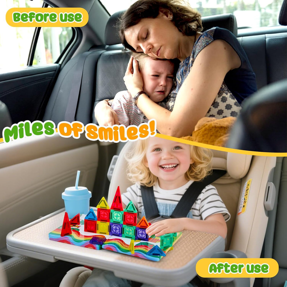 FNJO Mini Magnetic Tiles, 60PCS STEM Building Blocks Toy for Kids