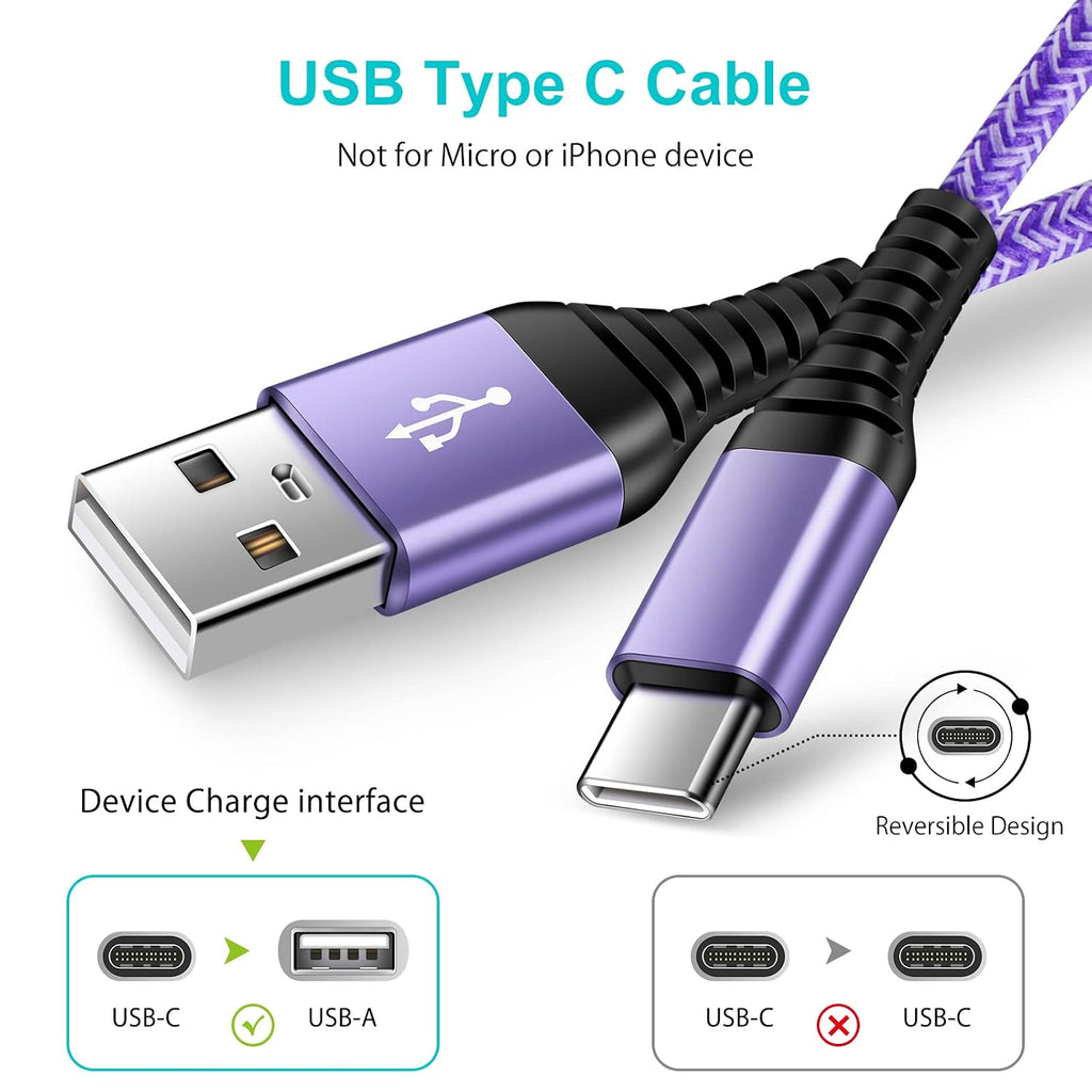 USB C Fast Charger Cable, [3Pack 3FT] Type C Samsung Charger Cable USB C