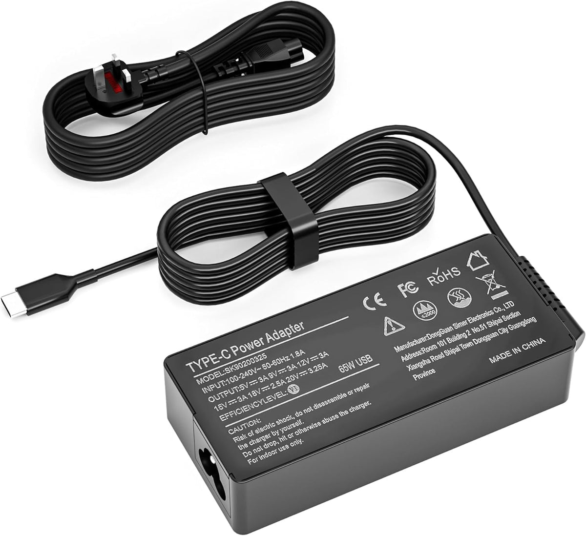 65W USB C Laptop Charger Compatible with HP Lenovo Dell Asus Samsung Acer Google Chromebook Charger Fast Charging Type C Power Adapter