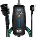 Masterplug EV Charging Cable for Electric and Hybrid Vehicles, 10 Metres, Mode 2, Delay Charging Function, 3 Pin UK Plug to Type 2 Car Charger, Language Options, 2.4kW, EVCM221010-MP2