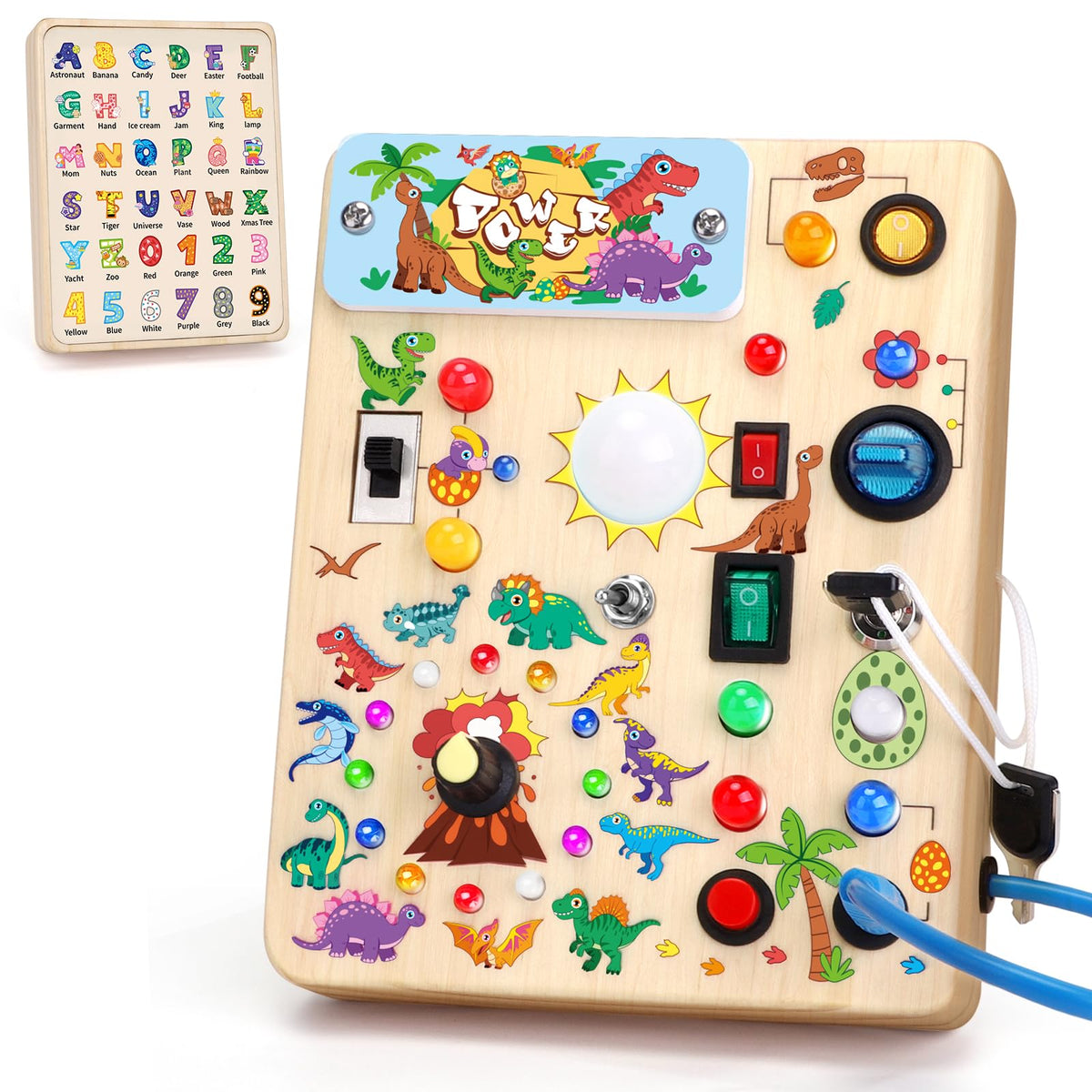 Grarain Busy Board for Toddlers - Montessori Educational Toy for 1-3 Year Old Boys & Girls | Travel-Friendly Sensory Learning Activity | Ideal for Kids with Autism(Busy Board v2)