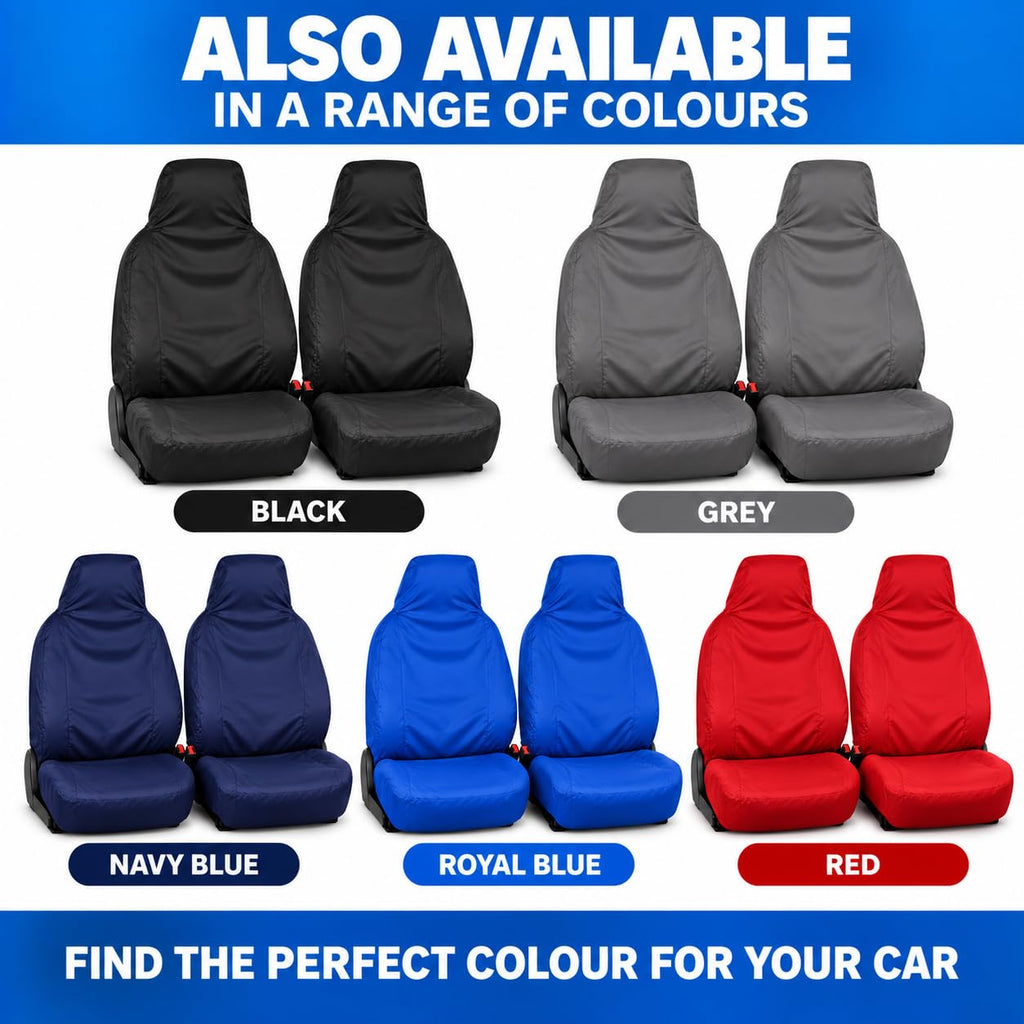 BLKWPSPFP920 Heavy Duty Black Waterproof Car Seat Covers/Protectors - 2 x Fronts