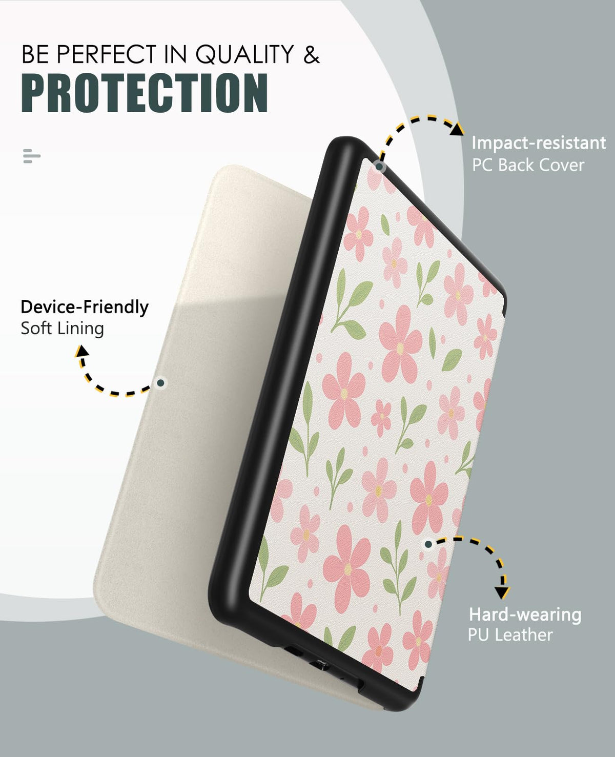MoKo Case for 7" Kindle Paperwhite 12th Gen&Colorsoft 2024, Space Gray