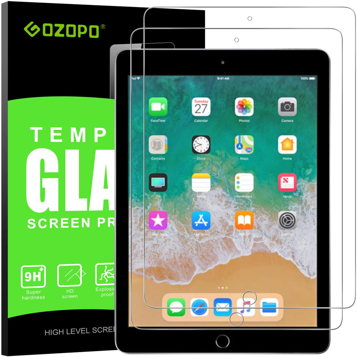 Screen Protector for iPad 9.7 (iPad 6th/5th Gen, 2018/2017), 3-Pack