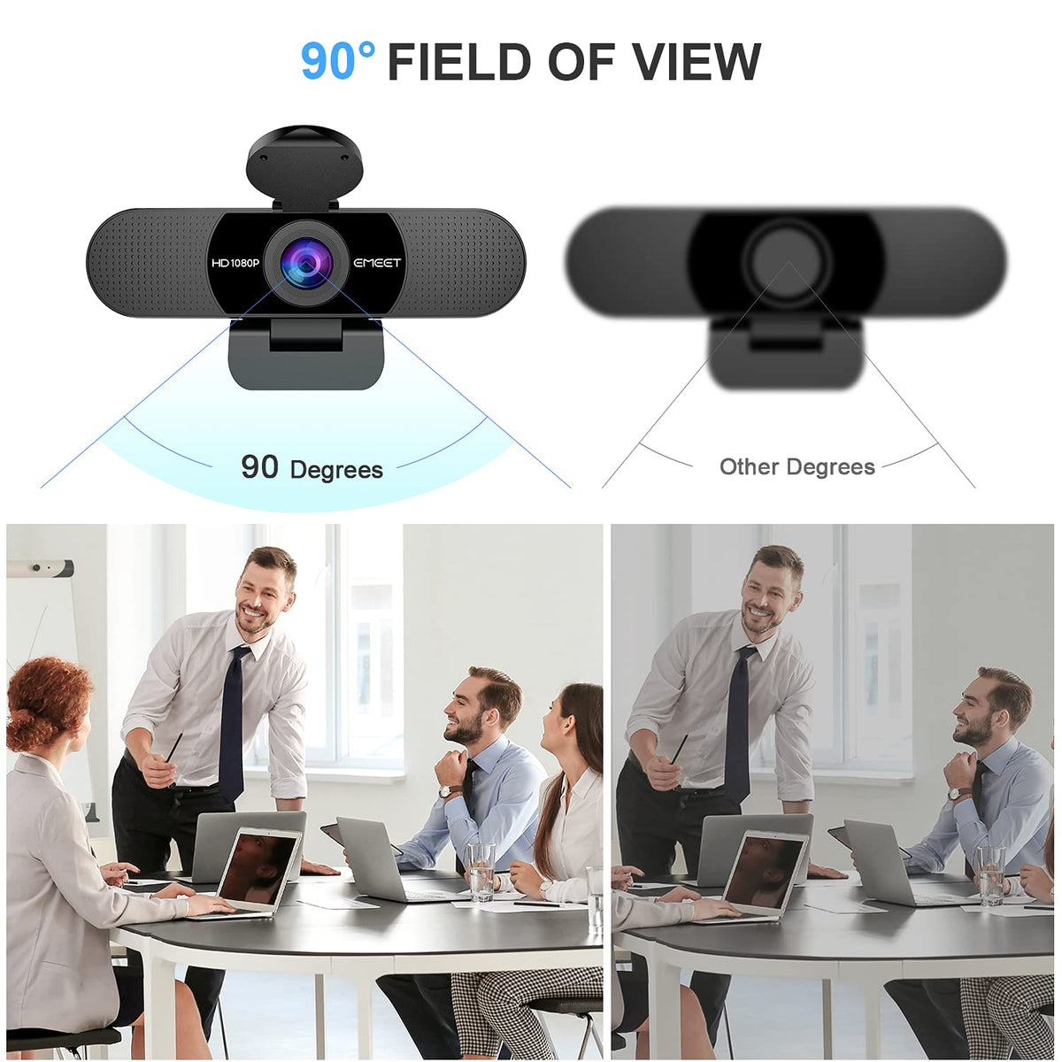 EMEET S600 4K Webcam for Streaming - Sony 1/2.55'' Sensor, PDAF Autofocus, 1080P@60FPS, 2 Noise Reduction Mics, Built-in Privacy Cover, 73° FOV, Streaming Camera for Live Commerce/Gaming/Beauty
