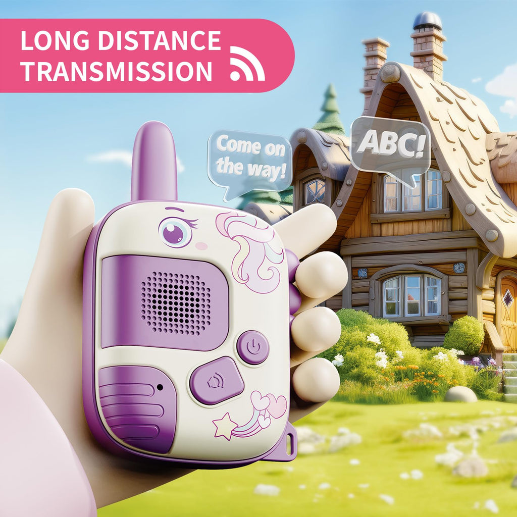 Walkie Talkies Toys for Girls:Unicorn Toys 2 Pack Birthday Gifts for 3 4 5-7 8 Year Old Girls Toy for 4 5 6 7 8-10 Year Old Camping Outdoor Game,Christmas Stocking Stuffers for Girls Kids