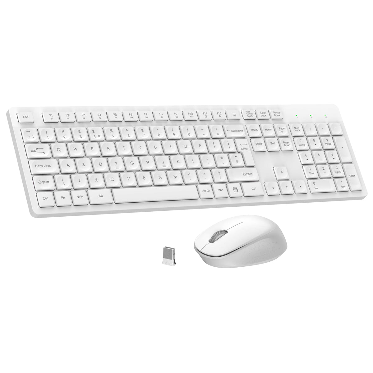 LeadsaiL Wireless Keyboard and Mouse Set, 2.4GHz USB Computer Keyboards and Mouse Combo, Ergonomic Design with 12 Multimedia Shortcuts for HP/Lenovo Laptop and Mac-Pink