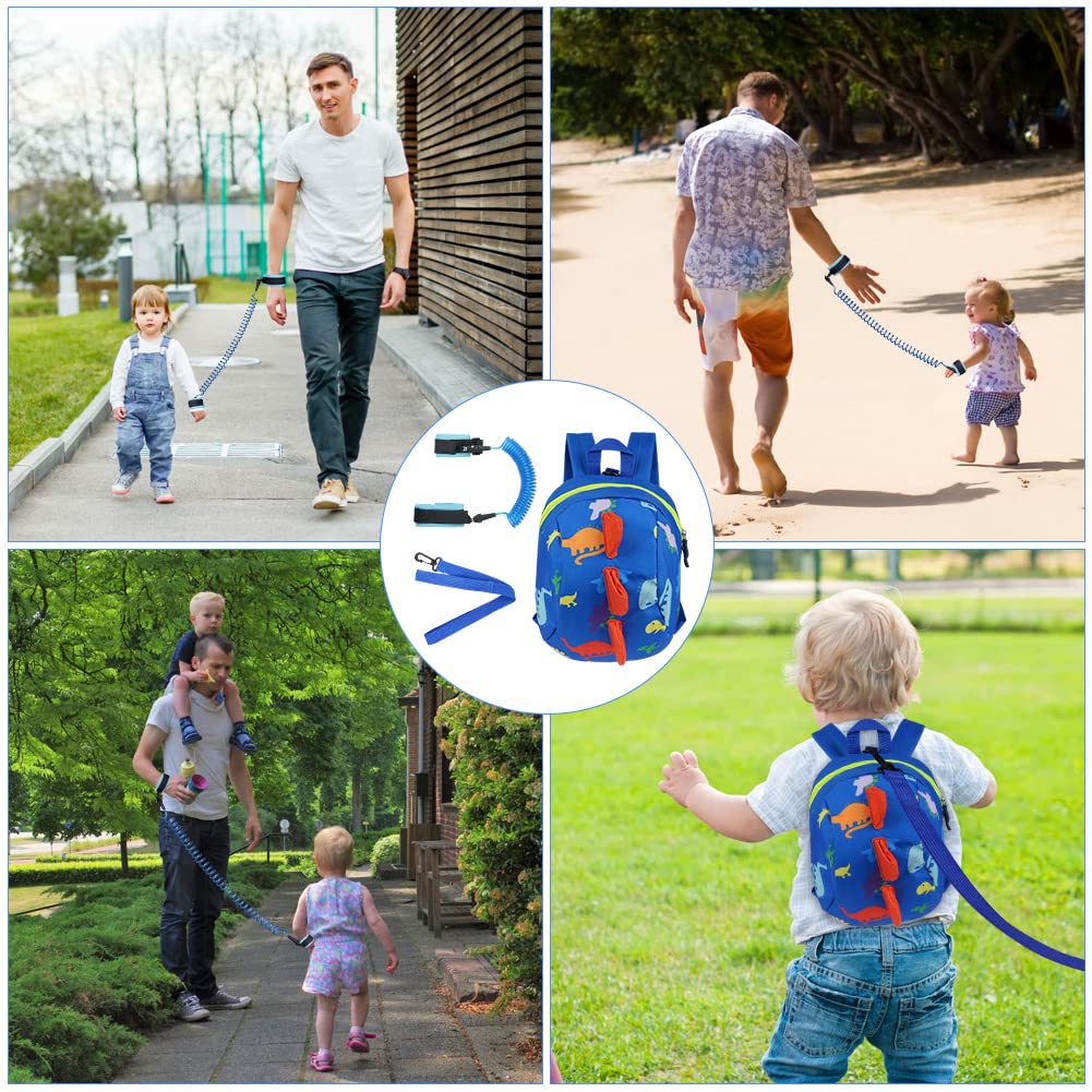 AOMIG Baby Reins, Baby Walking Reins and Toddler Safety Harness, Dinosaur Baby Reins Safety Leash for Toddlers Boys and Girls (Green)