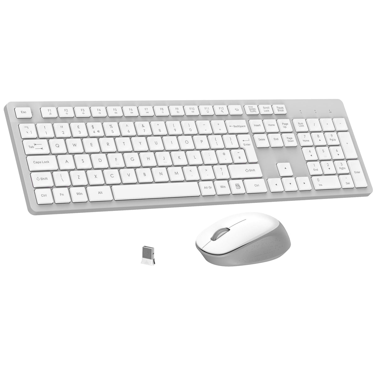 LeadsaiL Wireless Keyboard and Mouse Set, 2.4GHz USB Computer Keyboards and Mouse Combo, Ergonomic Design with 12 Multimedia Shortcuts for HP/Lenovo Laptop and Mac-Pink