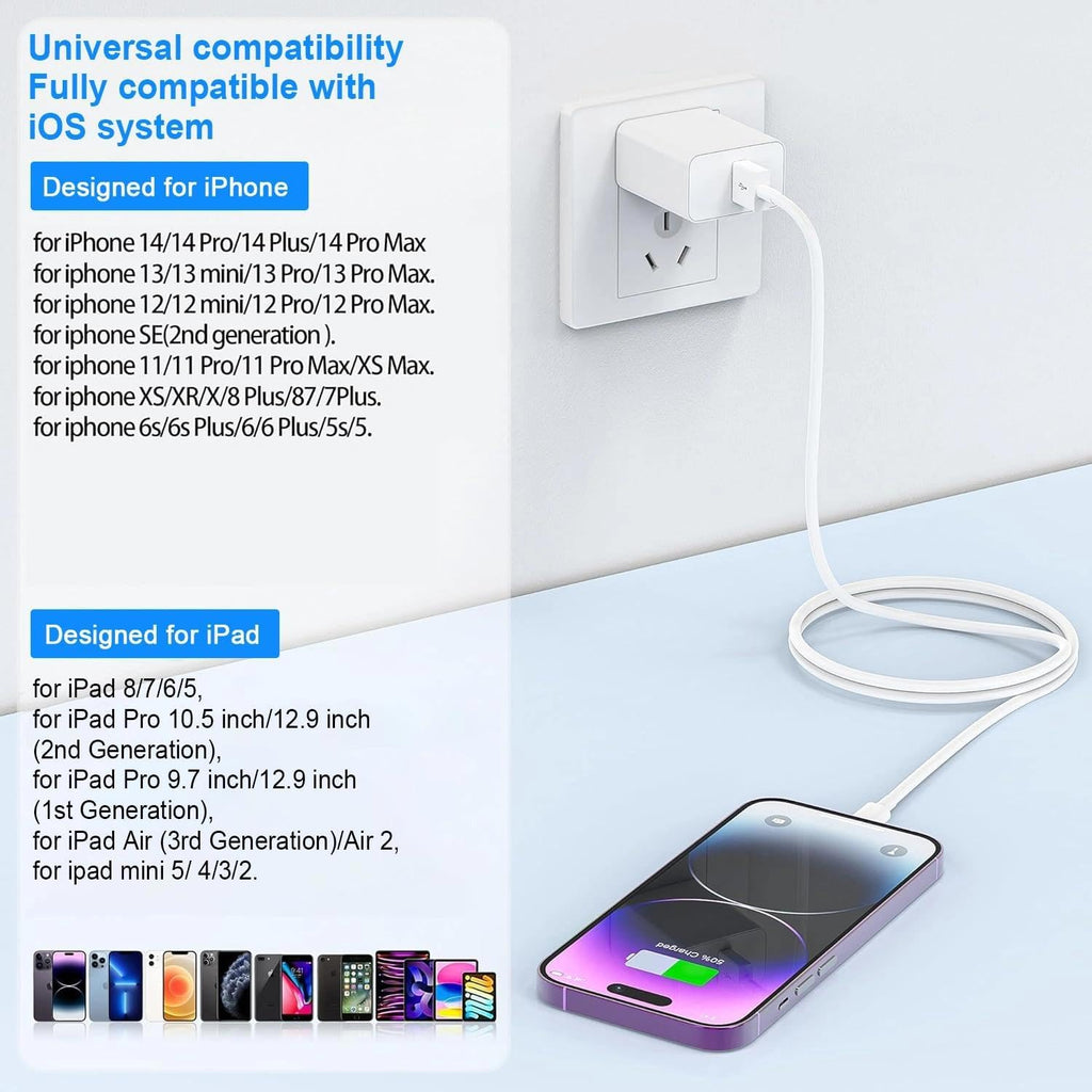 BSTOEM iPhone Charger Cable, 2Pack for Lightning to USB Fast Cable 1M+2M