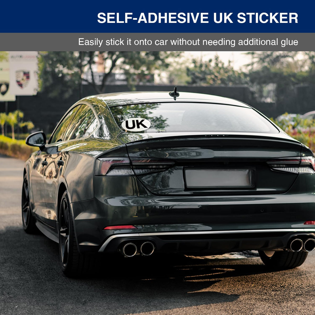ARVO 2 Pack UK Car Stickers - Oval Stickers for Europe Travel - Waterproof, Self-Adhesive Stickers for Cars, Vans, and Caravans