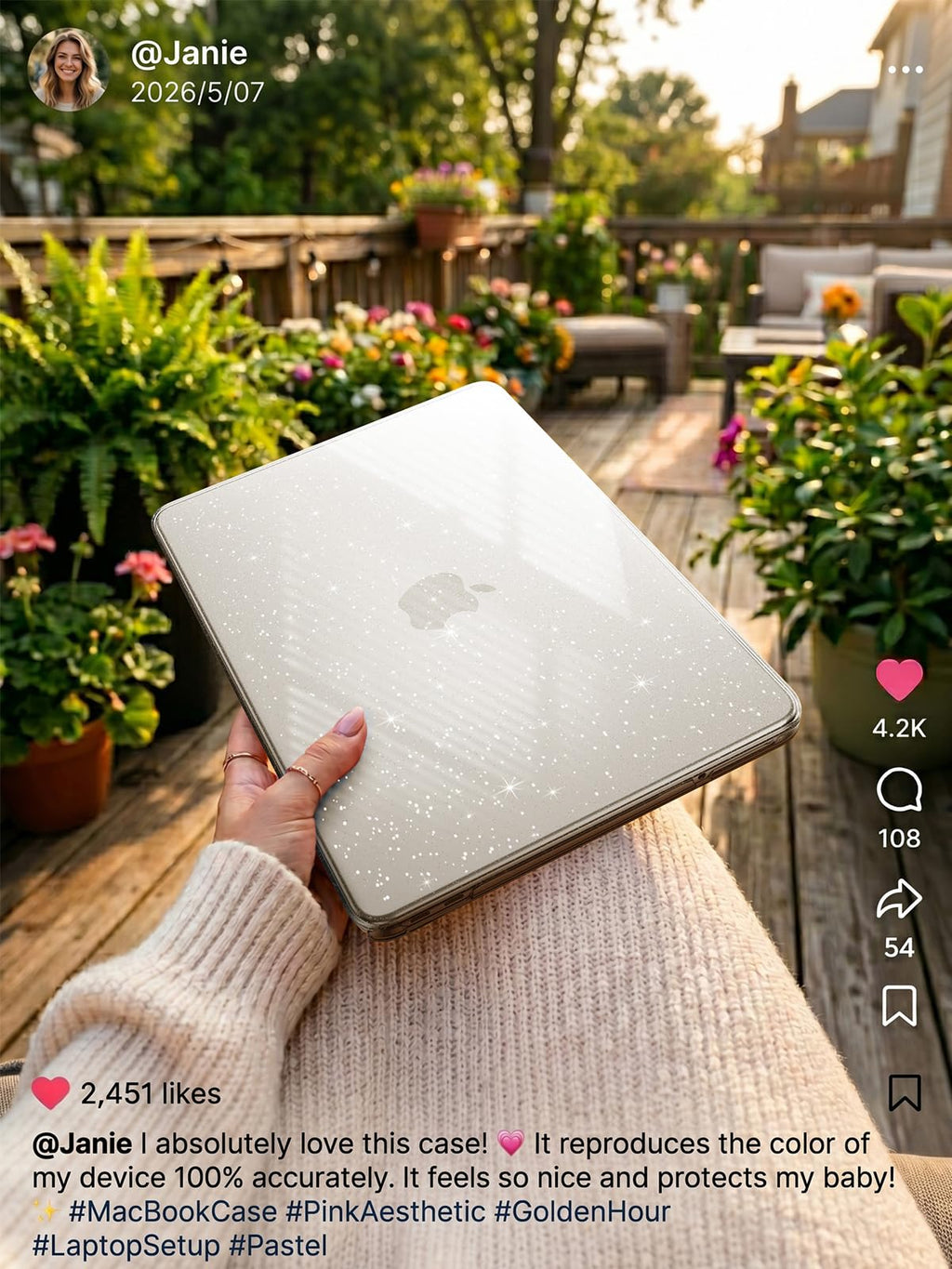 EooCoo for MacBook Neo Case 13 inch 2026 A3404 A18-Pro Crystal Pink