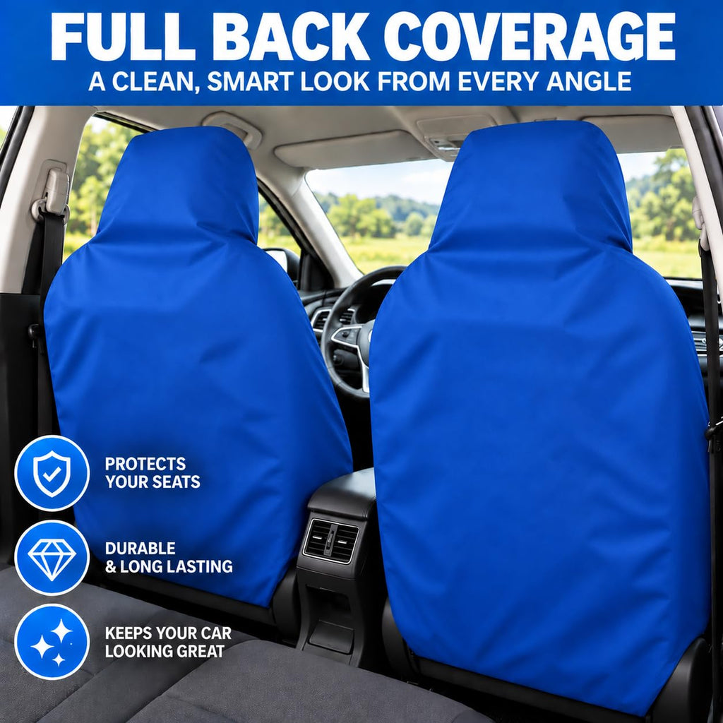 BLKWPSPFP920 Heavy Duty Black Waterproof Car Seat Covers/Protectors - 2 x Fronts