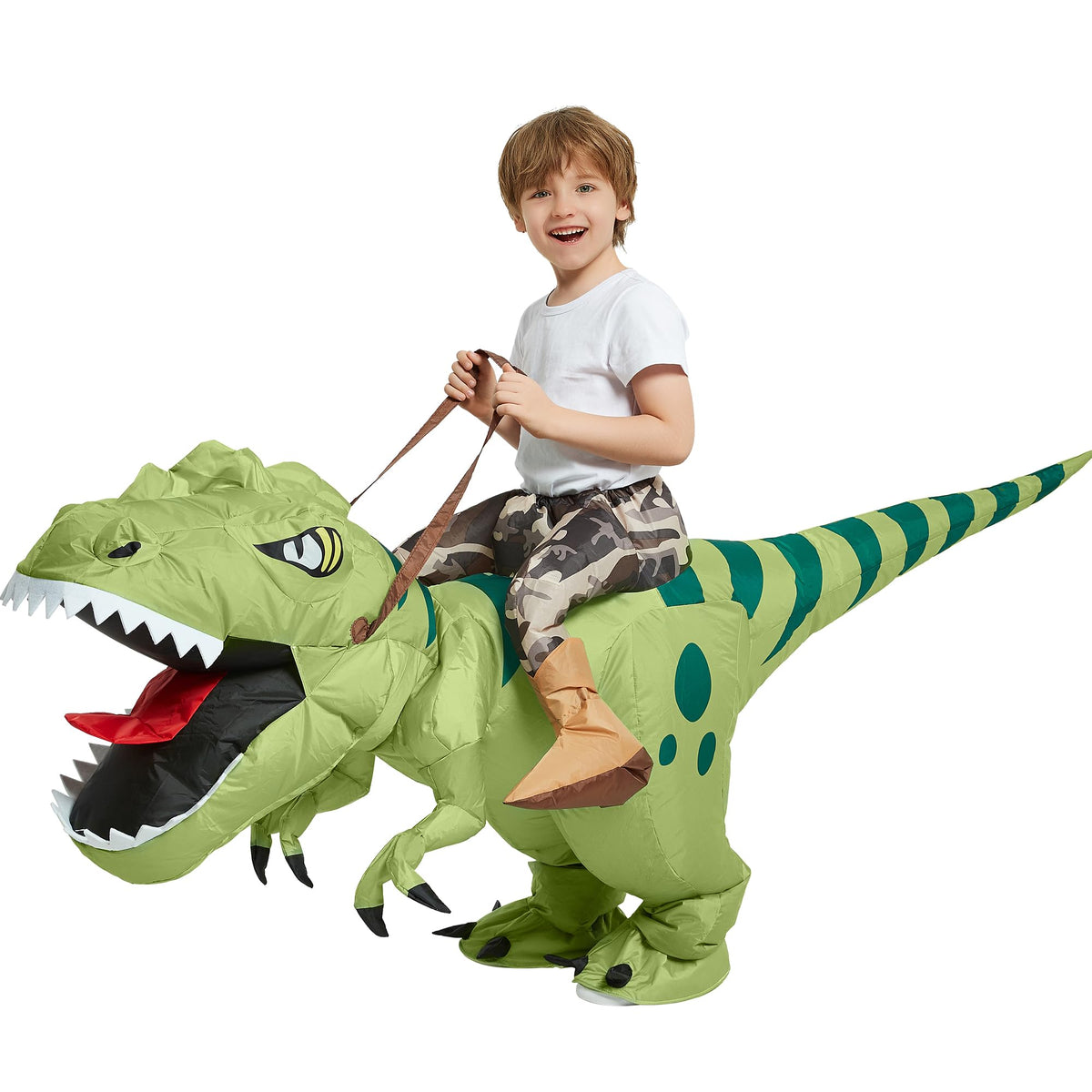 Inflatable Dinosaur Costume for Kids,Blow Up Halloween T Rex Suit