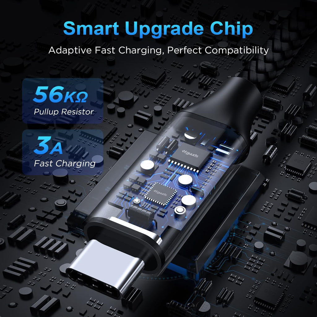 etguuds Extra Short USB C Cable 2Pack 0.15M, USB A to USB C Charger Cable