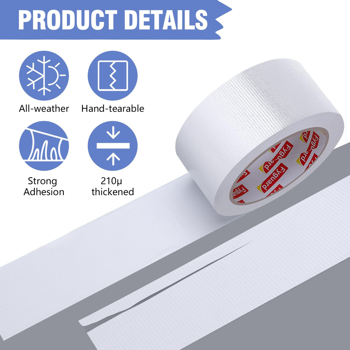 Black Duct Tape, 48mm x 54m (Pack of 3) Gaffer Tape Heavy Duty 8.5Mil