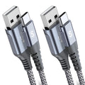 2-Pack 2M USB C Cable 3.1A Fast Car Charger Cable Compatible for iPhone 17 air 16 15 Plus Pro Max, Samsung Flip/Fold 7 6 5 4 3 S26 S25 S24 S10 S20 S21 S22 S23 A16/15/14/13/12 A35/A34 A56/55/54, Pixel
