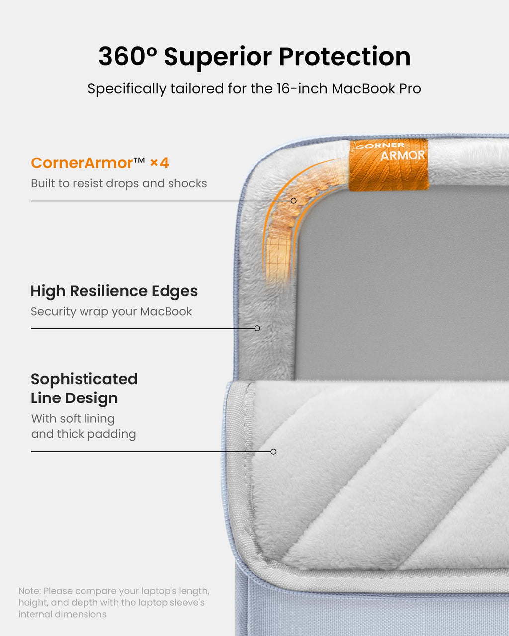 tomtoc 360 Protective Laptop Sleeve for 14-inch OLED MacBook Pro M5 Pro/Max