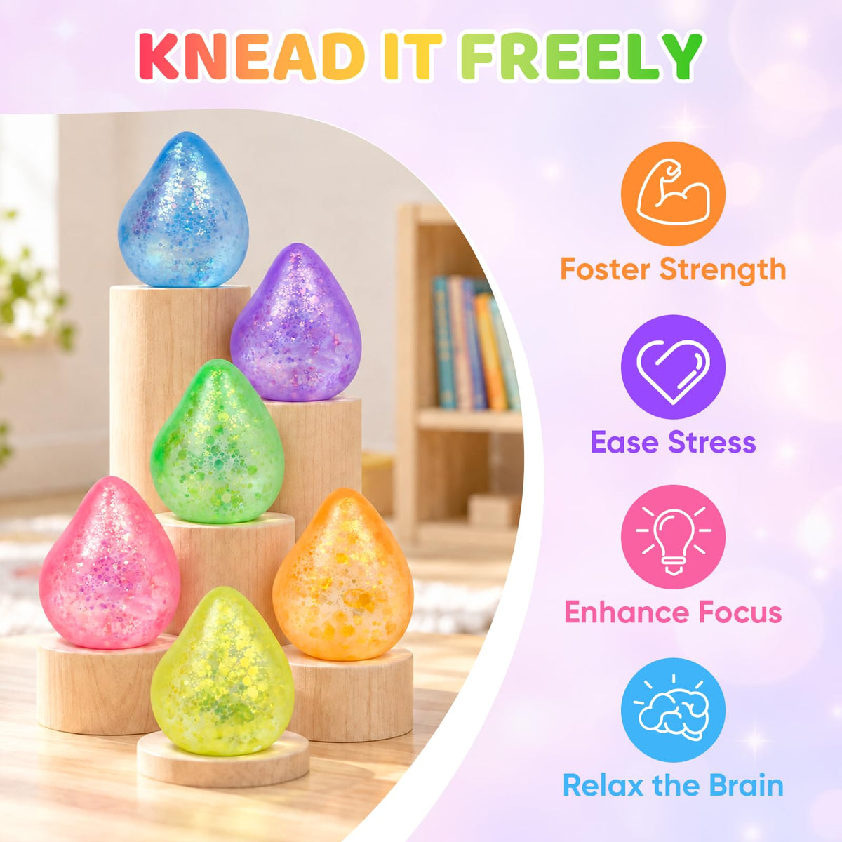 8 Pack Stress Cube ,Slow Rising Stress Balls for Adults