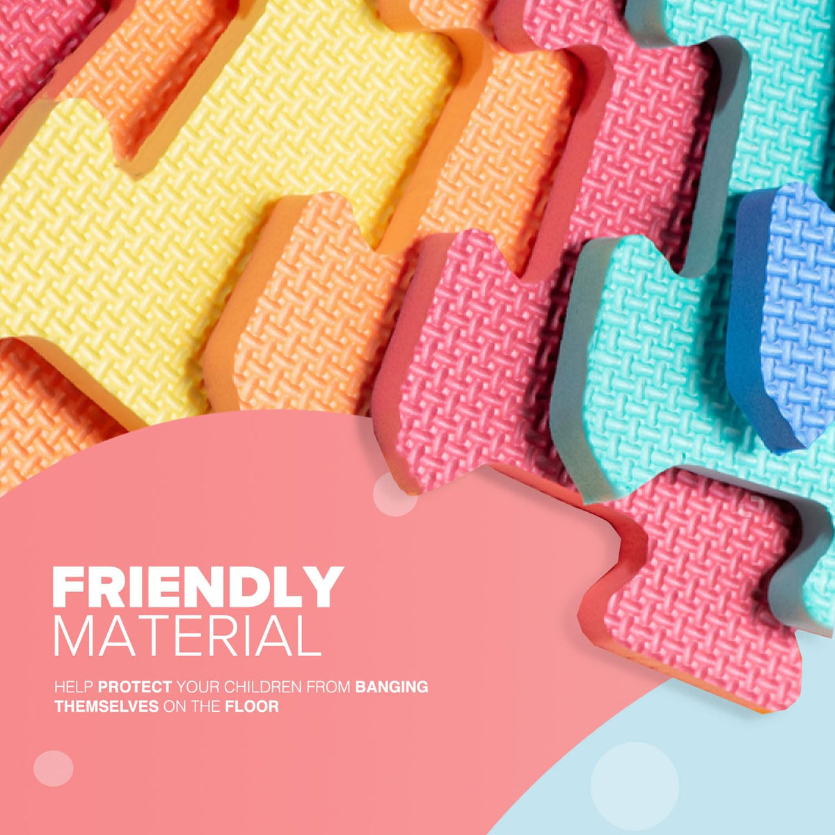 kidoola Foam Baby Play Mat (29x29cm) – Thick & Soft EVA Foam Interlocking Floor Tile Matting for Children – Large Multi Colour, Safe & Comfortable 7mm Thick Play Flooring (27pc)