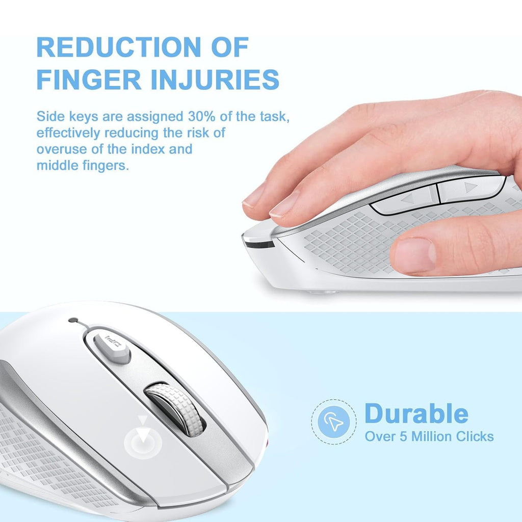 cimetech Wireless Mouse, 6 Buttons Mouse Silent Efficient Design, Suitable for Hand Size & Comfortable Grip, Office Mouse for Laptop PC Computer Tablets Windows Linux, 3 Adjustment Levels, Pinlk