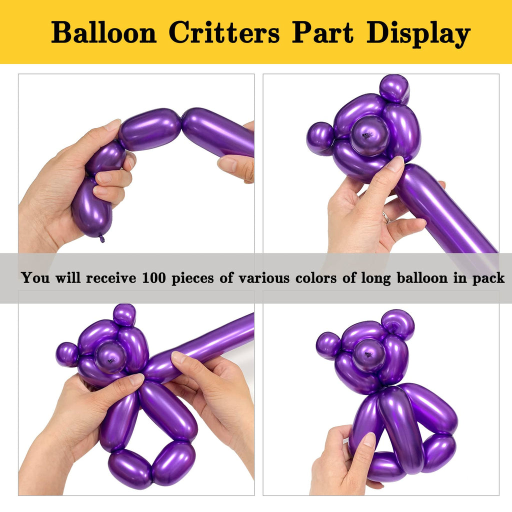 ASIYUHY 260 Balloons Clear Long Balloons 100 Pack Twisting Animal Balloon
