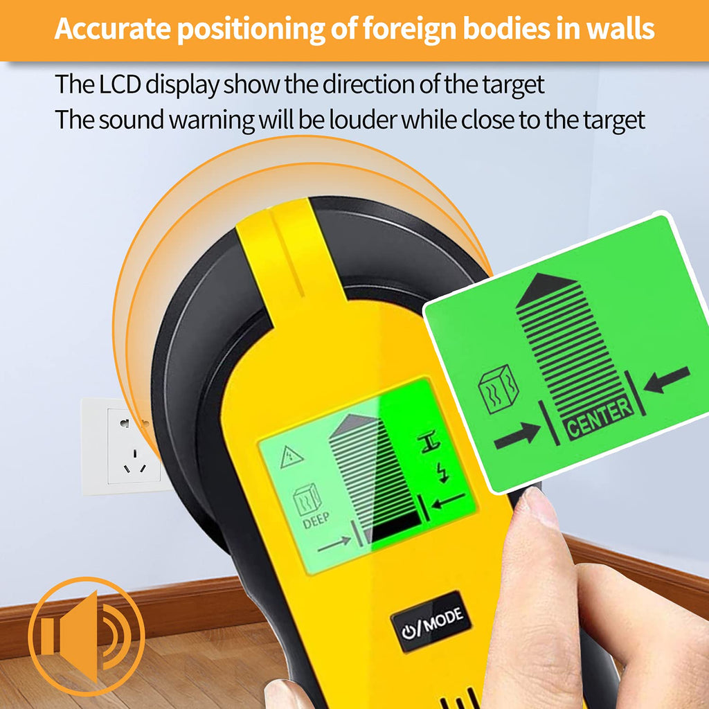 FOLAI Upgraded TH550 Stud Finder Wall Scanner - 5 in 1 Stud Detector Detector Beam Finders Wall Detector Sensor Center Finding with LCD Display for Wood AC Wire Metal Studs Cable Joist Detection