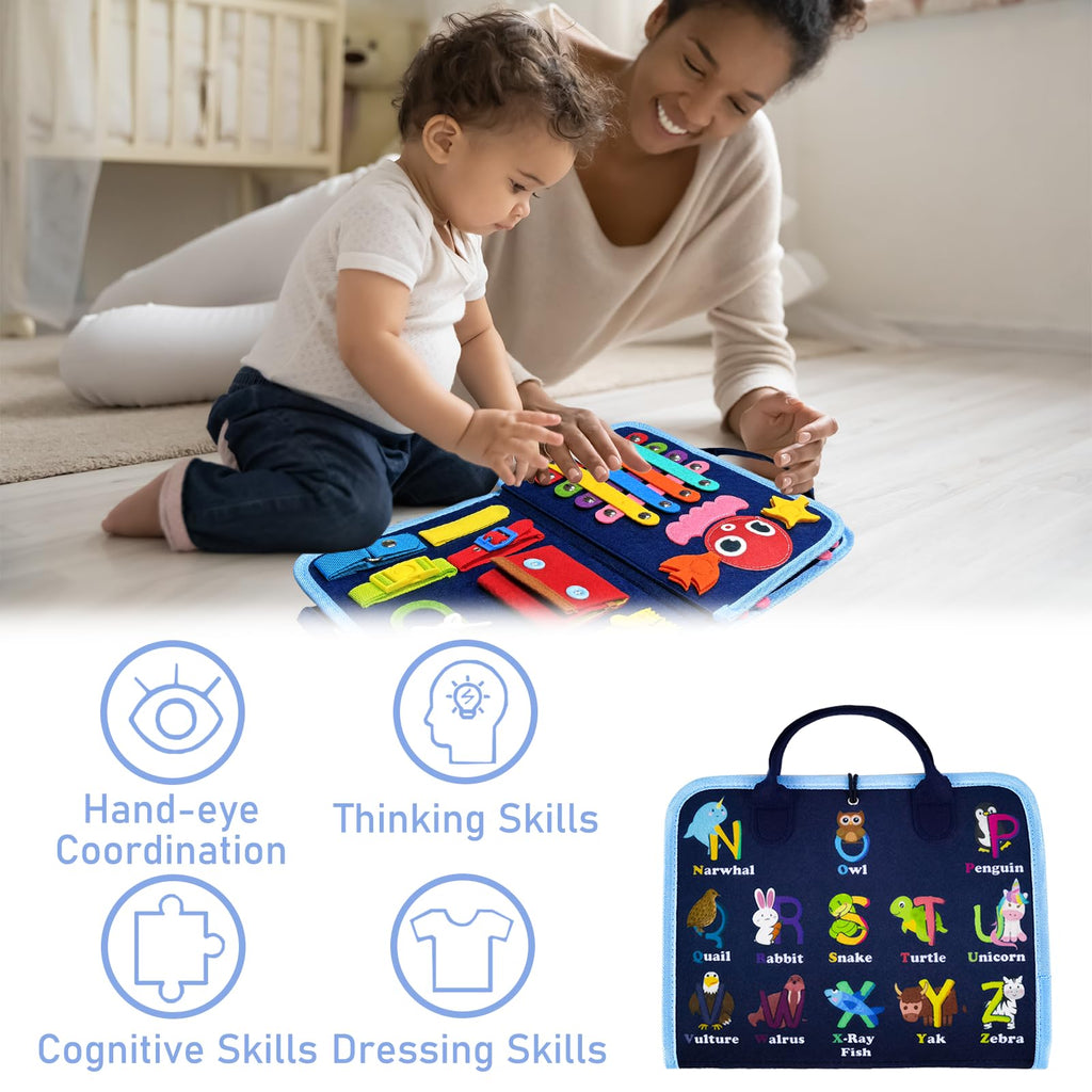 Gojmzo Busy Board Montessori Toys for Toddler Boy Girl Gifts Busy Book