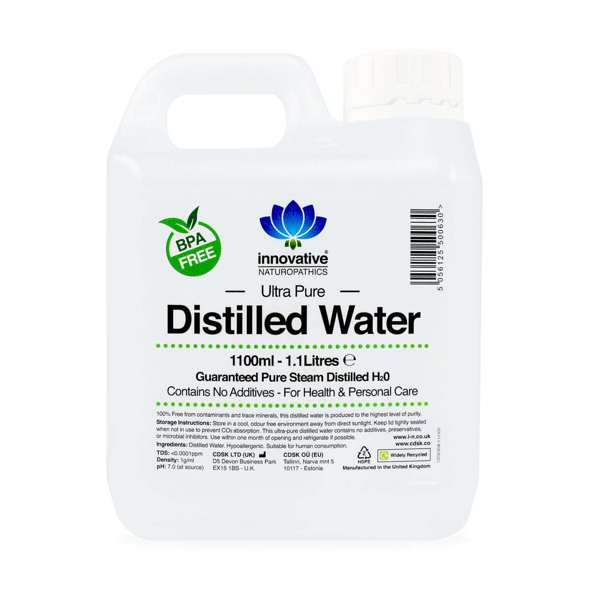 Distilled Water - 100% Pure Steam Distilled H2O - 1100ml (8)