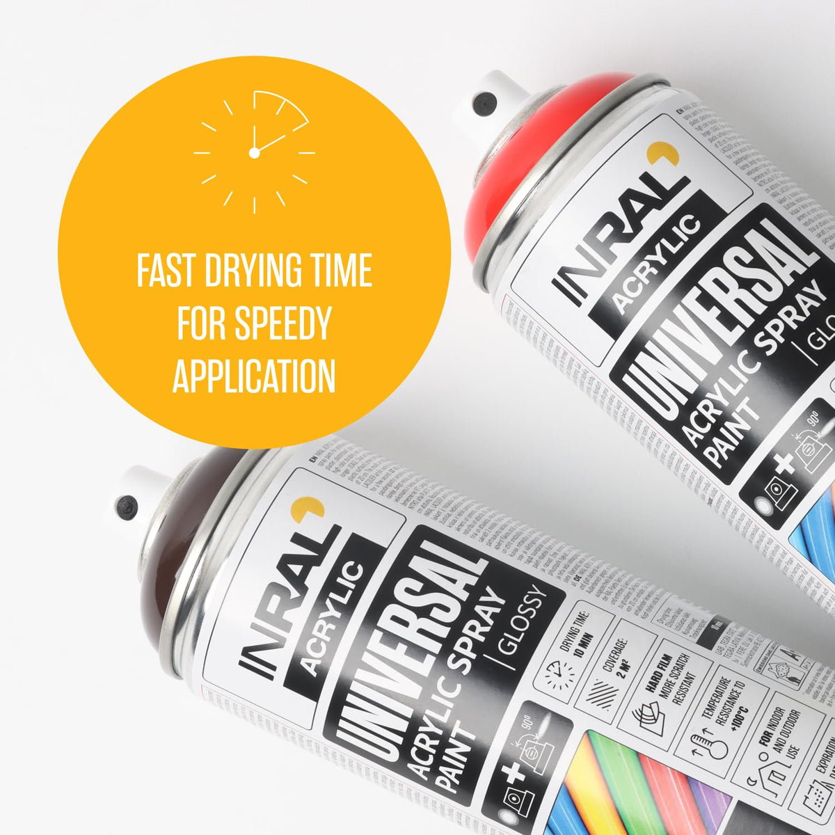 Acrylic Spray Paint Jet Black Matt RAL9005 [400ml] – Universal Spray for Metal, Plastic, Wood & Stone – High-Coverage, UV & Rain Resistant – Indoor & Outdoor Use