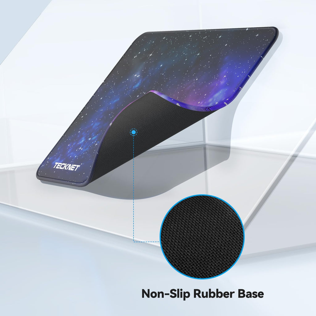 TECKNET Mouse Mat, 2 Packs with Stitched Edges, 270x210x3mm Mousepad