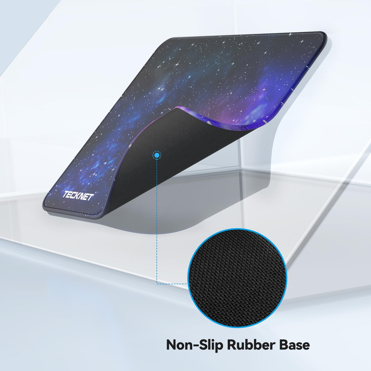 TECKNET Mouse Mat, 2 Packs with Stitched Edges, 270x210x3mm Mousepad