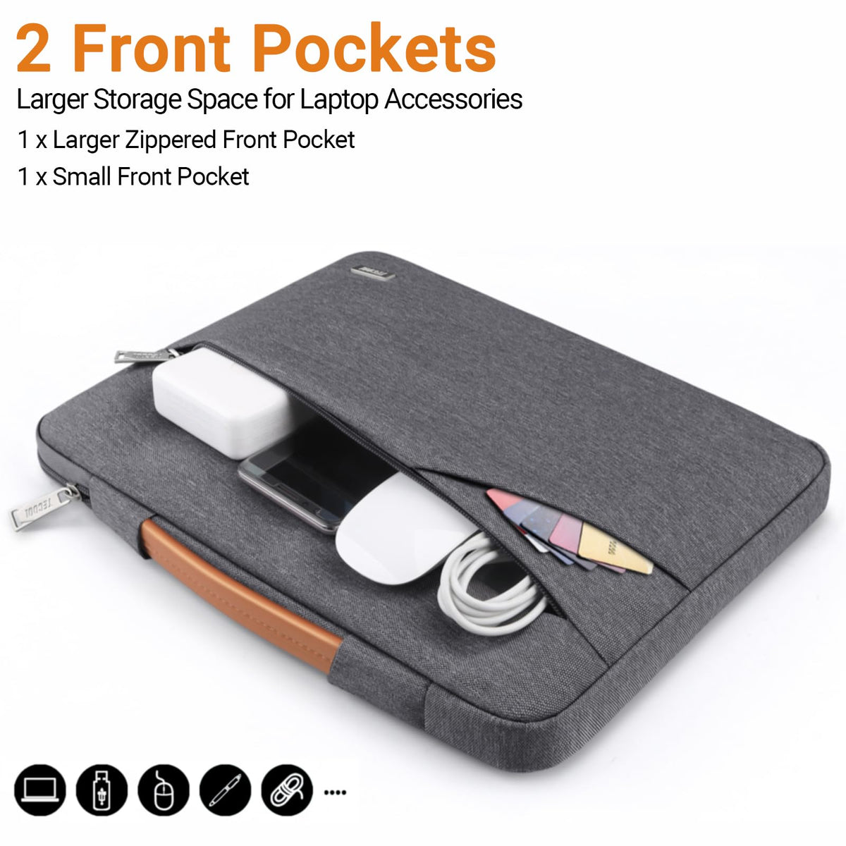 TECOOL 14 Inch Laptop Sleeve Protective Case Waterproof Computer Case