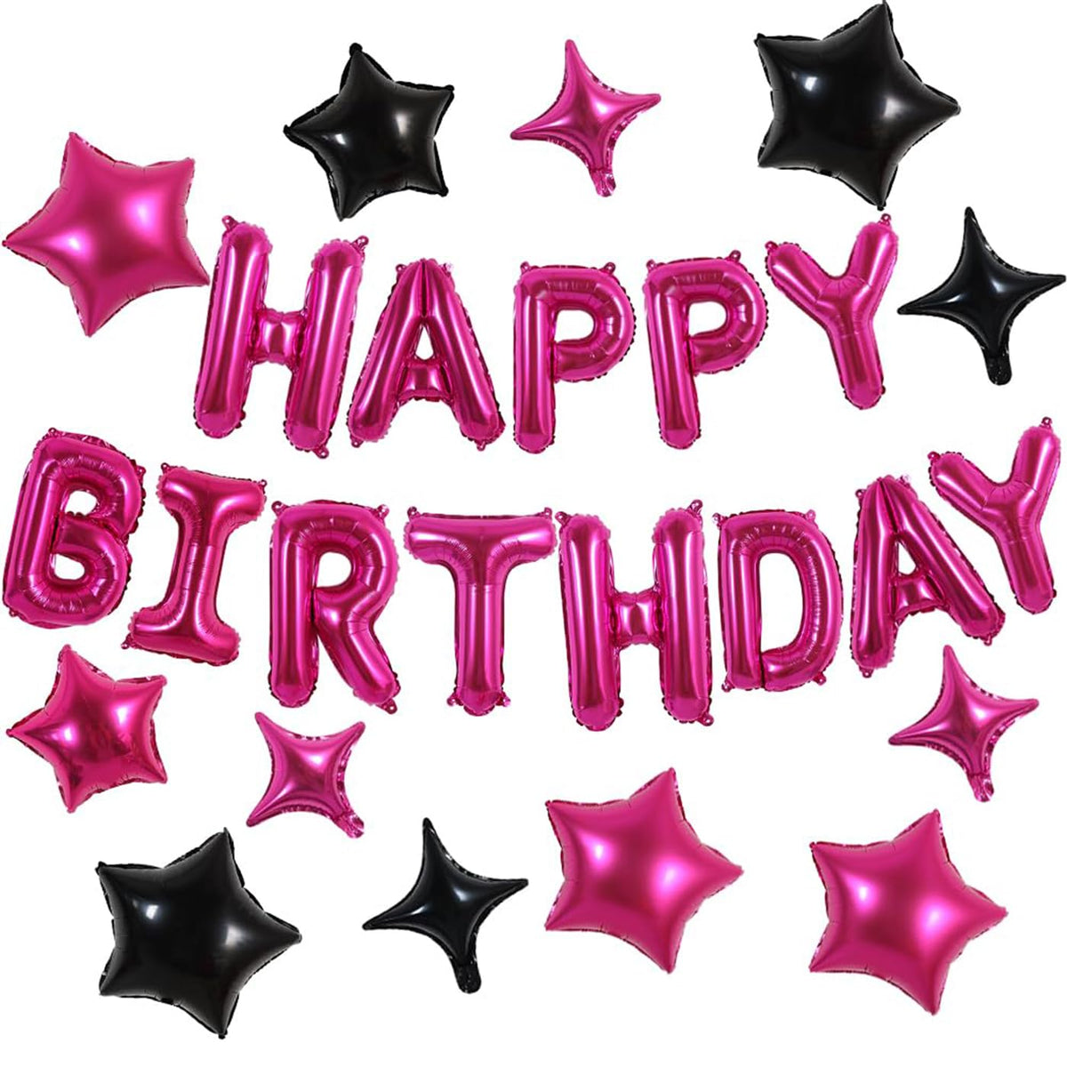 TONIFUL 16 Inch Black Happy Birthday Balloons Banner Decorations for Men