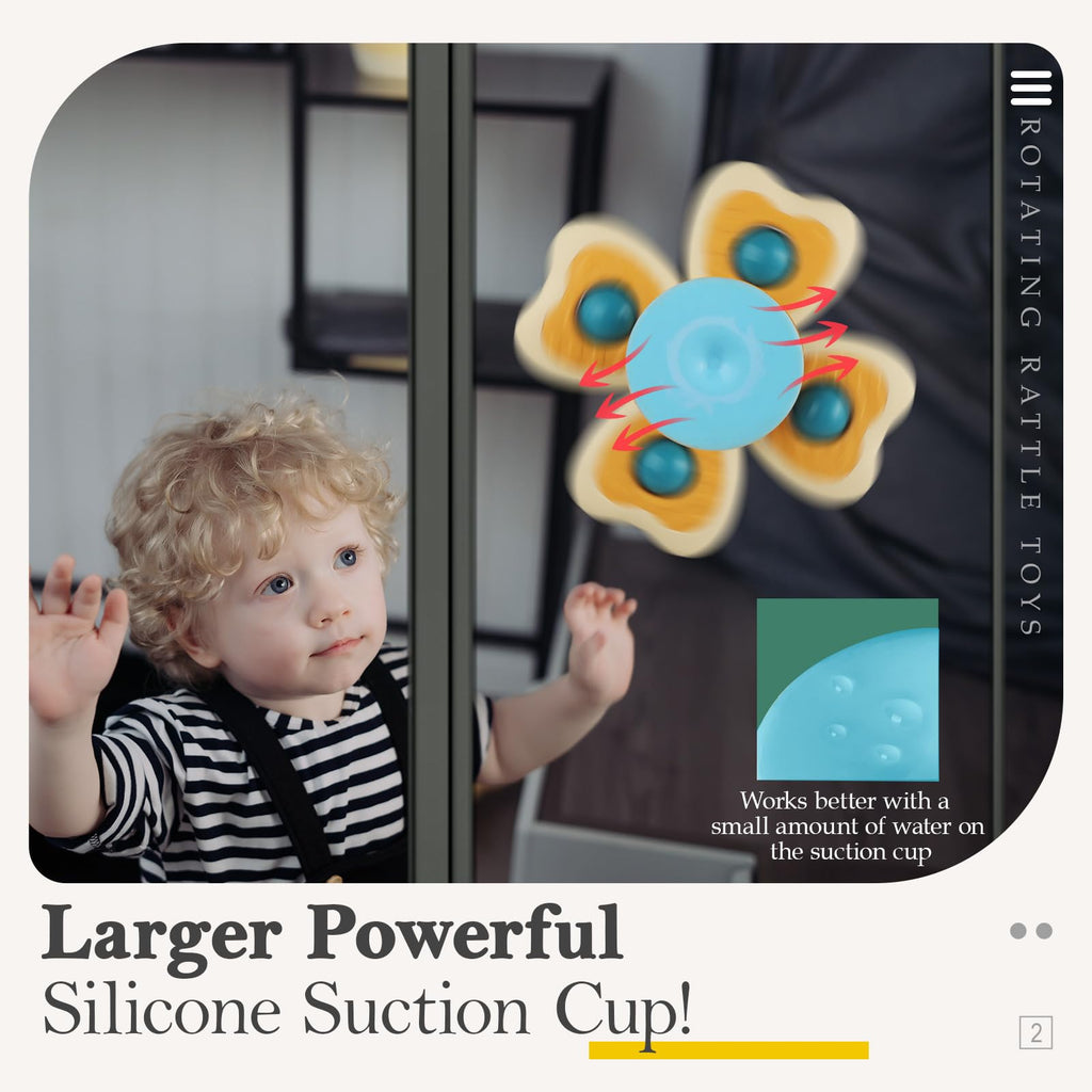ALASOU Suction Cup Spinner Airplane Travel Toys for 1 Year Old Boy Girl